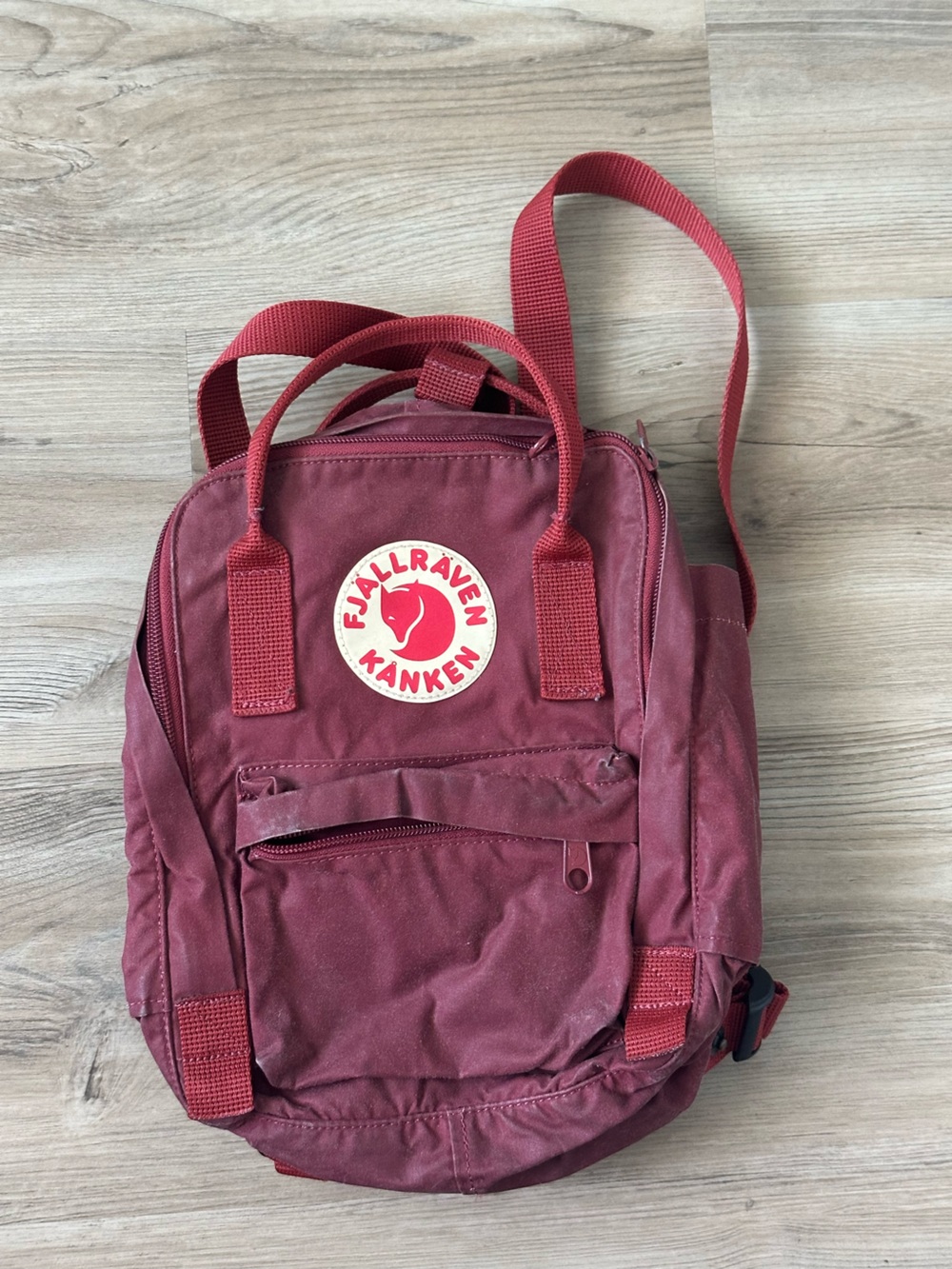 Fjallraven Kanken Wine Red Backpack with Logo Patch